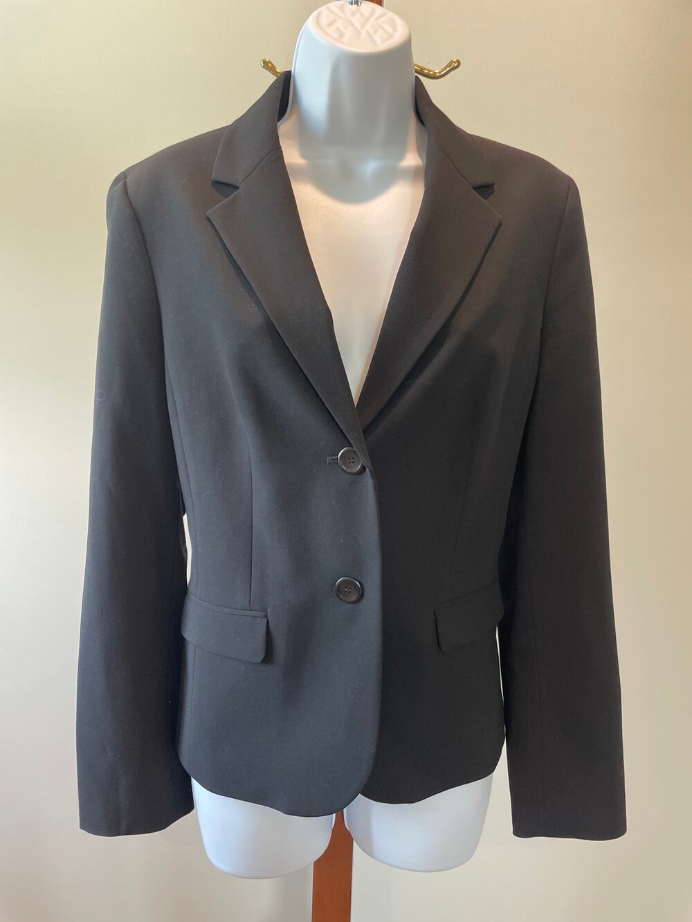 Nine West Single Button Blazer Jacket Size 8 Black